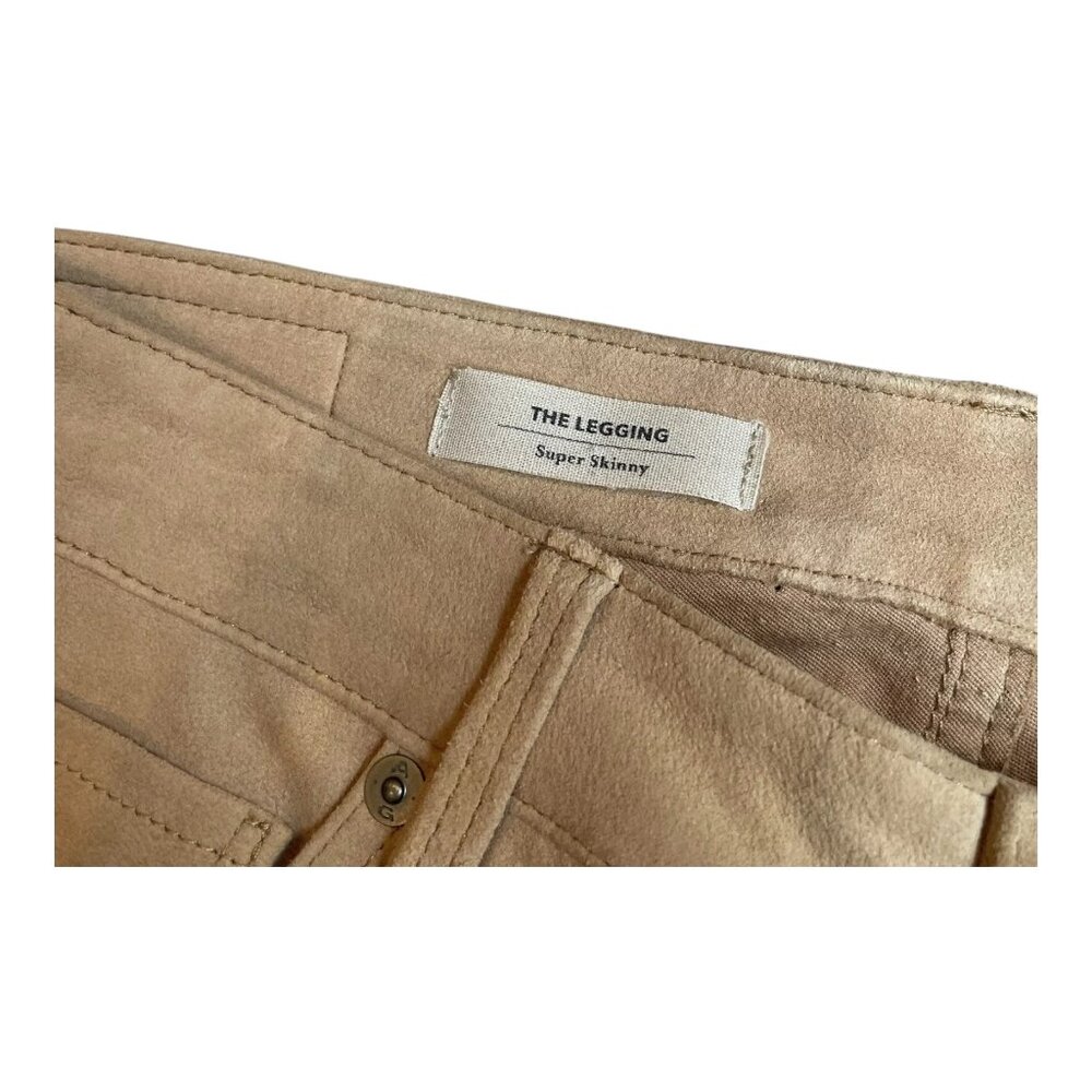 Adriano Goldschmied AG Leather Suede Legging Women's Tan Super Skinny NEW Sz. 25 - Picture 4 of 14